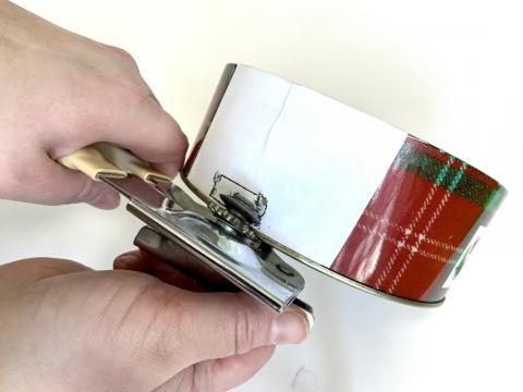 cutting the tin container