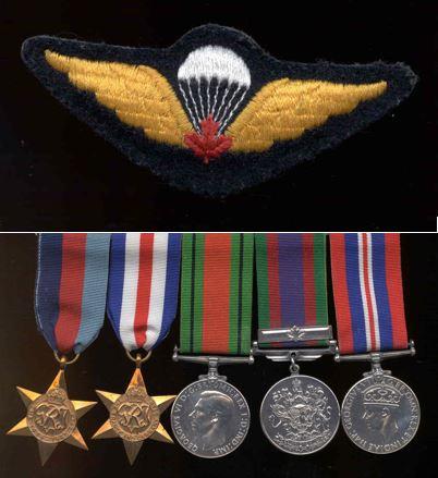 Archie Calliou’s parachutist badge and military medals recognizing his service.