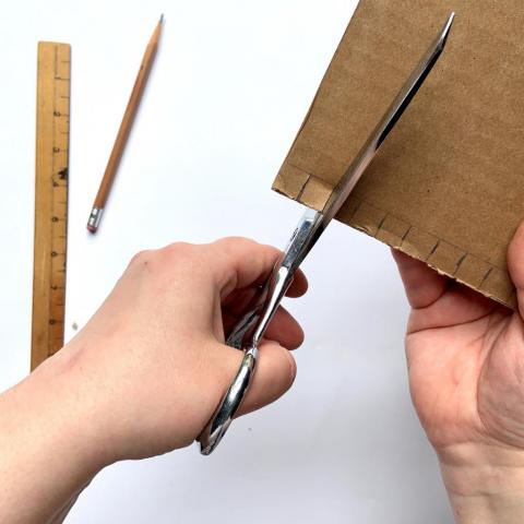 cutting cardboard