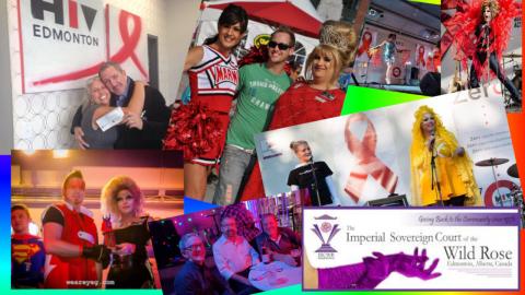 Collage of photos from drag queen events.