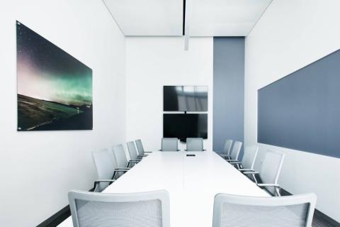 an empty boardroom