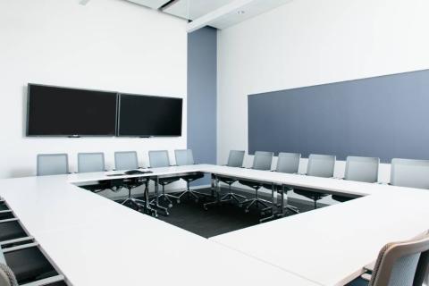 an empty boardroom