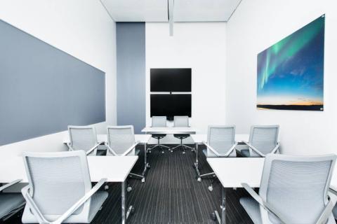 an empty boardroom