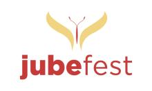 A stylized butterfly-like icon over the word Jubefest